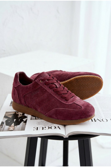 SneakersywithNaturalnego Zamszu Big Star TT274227 Bordowe