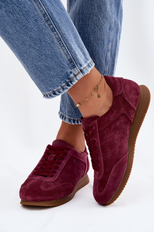 Big Star TT274227 Burgundy Genuine Suede Sneakers