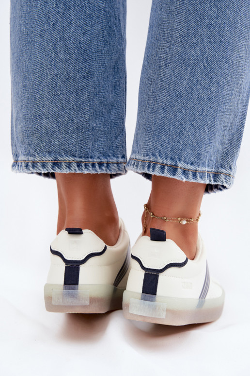 Eko Skórzane Sneakersy Damskie Big Star TT274306 Białe