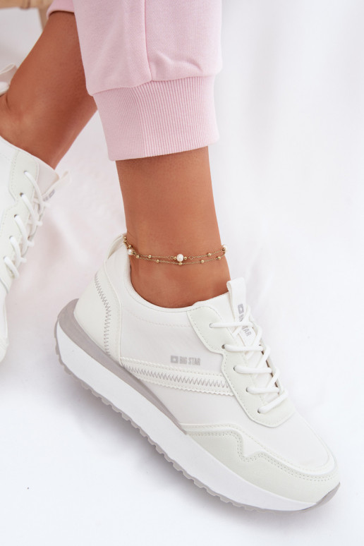 Sneakersy Damskie Na Platformie Big Star TT274279 Białe