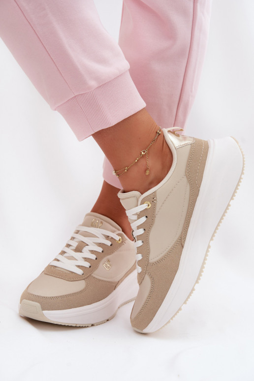 Sneakersy Damskie Na Platformie GAP PENELOPE GPW6155300049 Beżowe