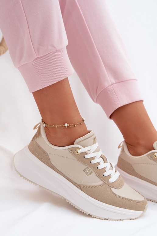 Sneakersy Damskie Na Platformie GAP PENELOPE GPW6155300049 Beżowe