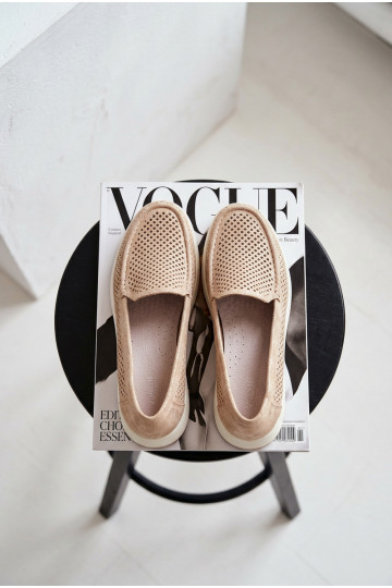 Women's Openwork Moccasins Sergio Leone MK097H Gold