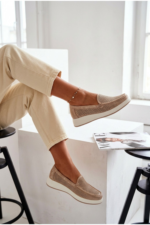 Women's Openwork Moccasins Sergio Leone MK097H Gold