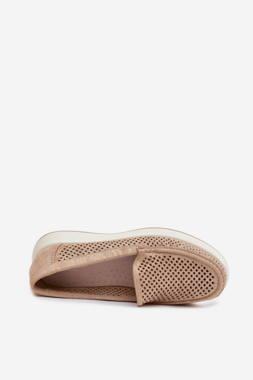 Women's Openwork Moccasins Sergio Leone MK097H Gold