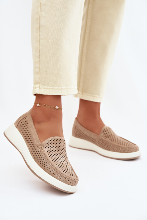 Women's Openwork Moccasins Sergio Leone MK097H Gold