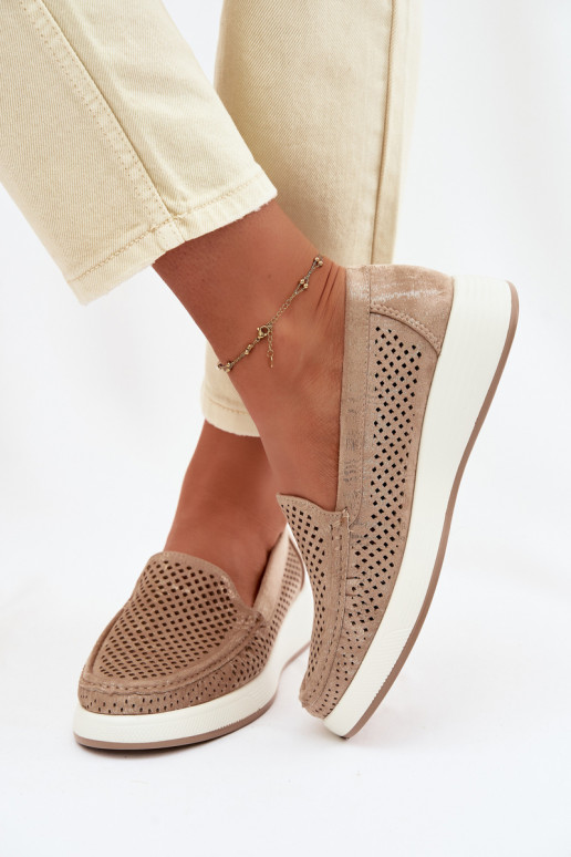 Women's Openwork Moccasins Sergio Leone MK097H Gold