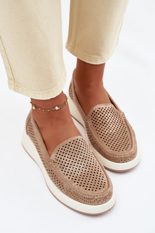 Women's Openwork Moccasins Sergio Leone MK097H Gold