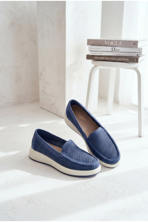 Women's Perforated Moccasins Sergio Leone MK097H Blue