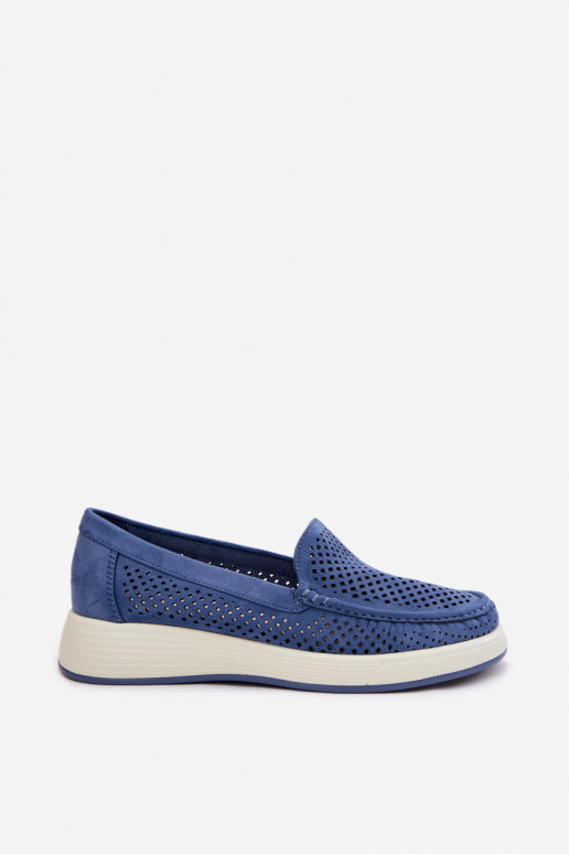 Women's Perforated Moccasins Sergio Leone MK097H Blue