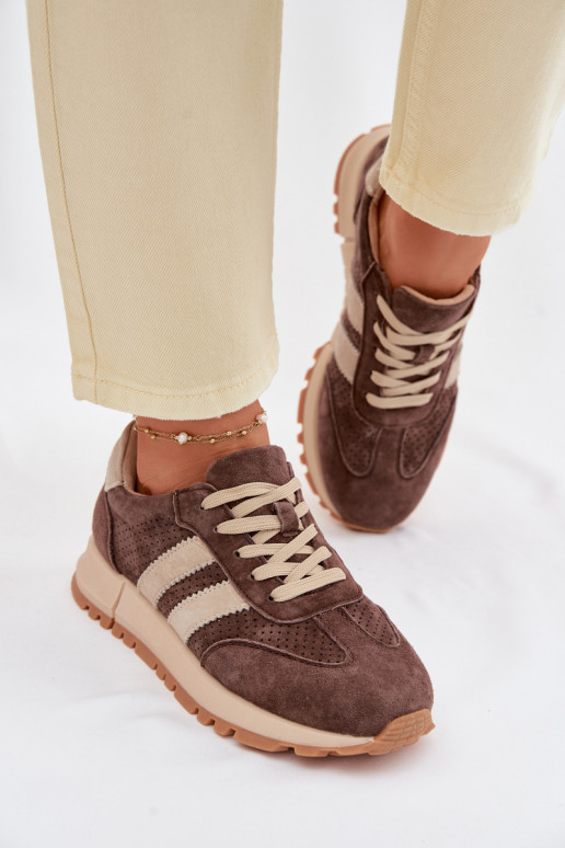 Women's Sneakers Made of Natural Suede Brown Marceline