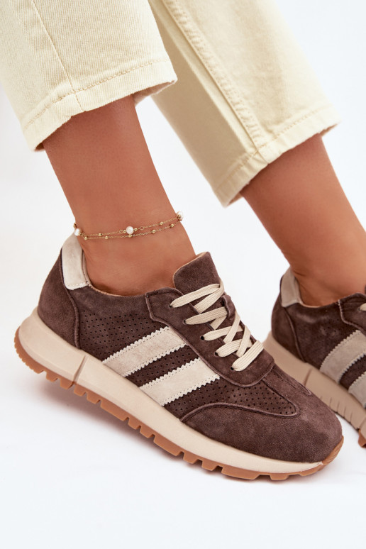 Women's Sneakers Made of Natural Suede Brown Marceline