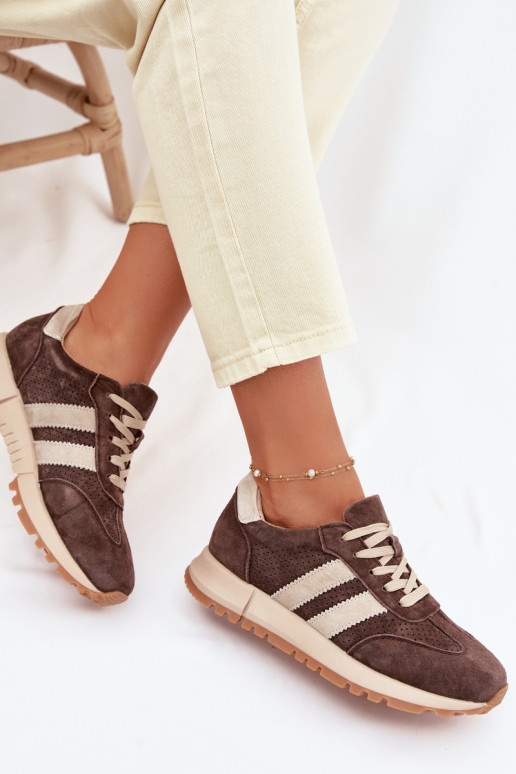 Women's Sneakers Made of Natural Suede Brown Marceline