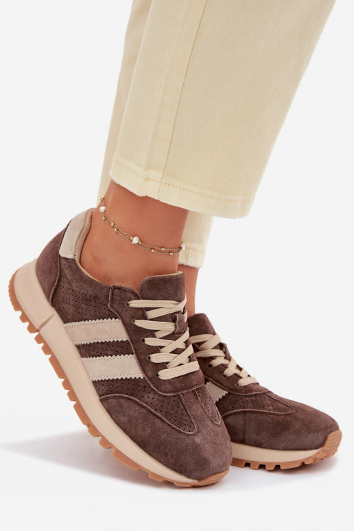 Women's Sneakers Made of Natural Suede Brown Marceline