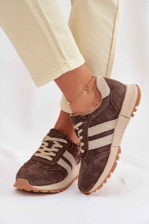 Women's Sneakers Made of Natural Suede Brown Marceline