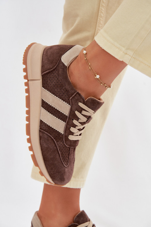 Women's Sneakers Made of Natural Suede Brown Marceline