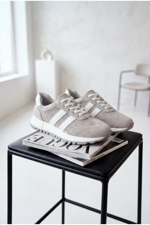 Women's Sneakers Gray Genuine Suede Marceline