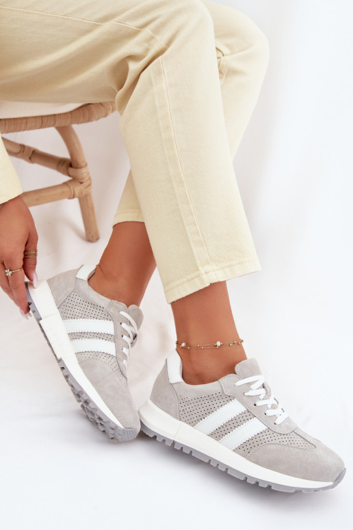 Women's Sneakers Gray Genuine Suede Marceline
