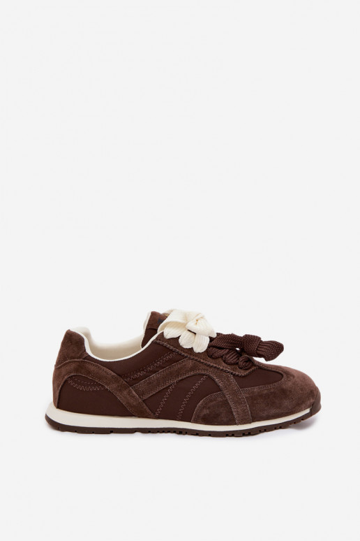 Vinceza Women's Suede Sneakers 86427 Chocolate