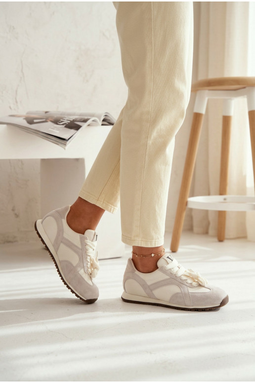 Zamszowe Sneakersy Damskie Vinceza 86427 Szare