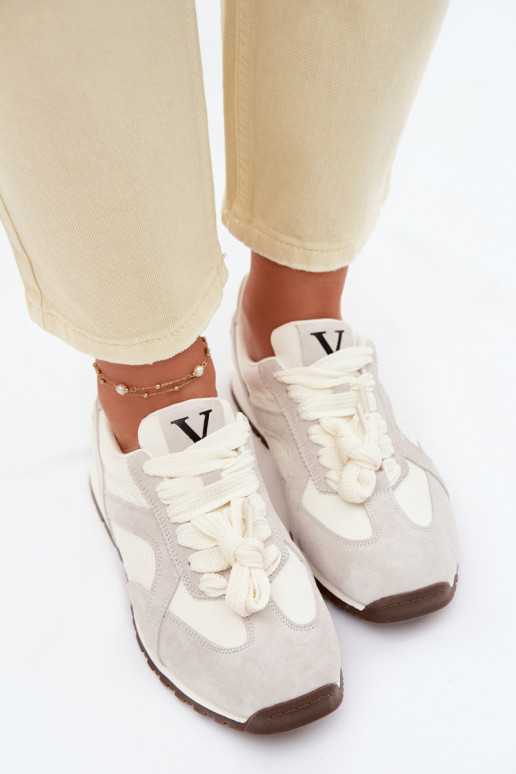 Vinceza Women's Suede Sneakers 86427 Grey