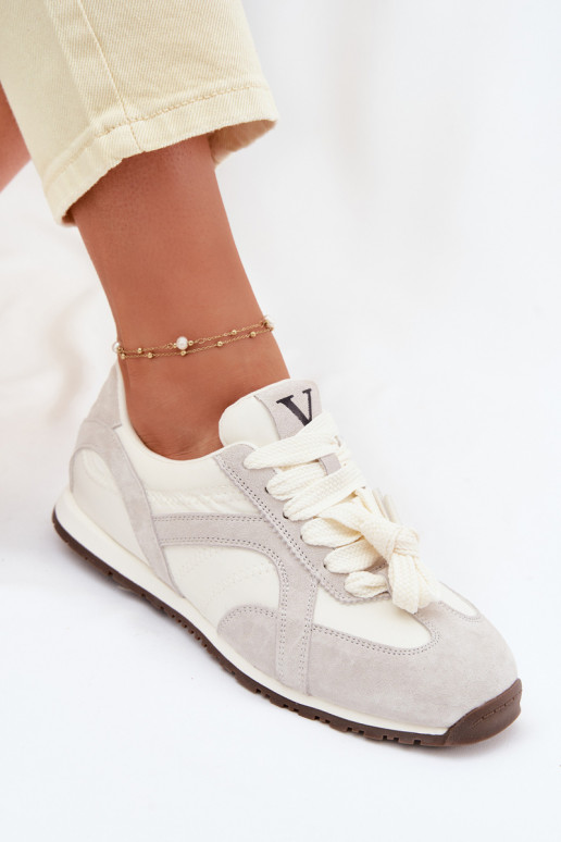 Vinceza Women's Suede Sneakers 86427 Grey