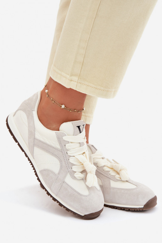 Zamszowe Sneakersy Damskie Vinceza 86427 Szare