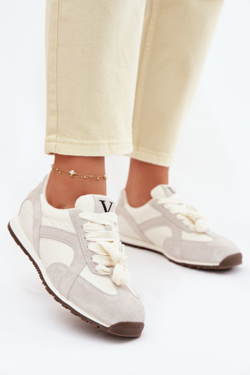 Zamszowe Sneakersy Damskie Vinceza 86427 Szare