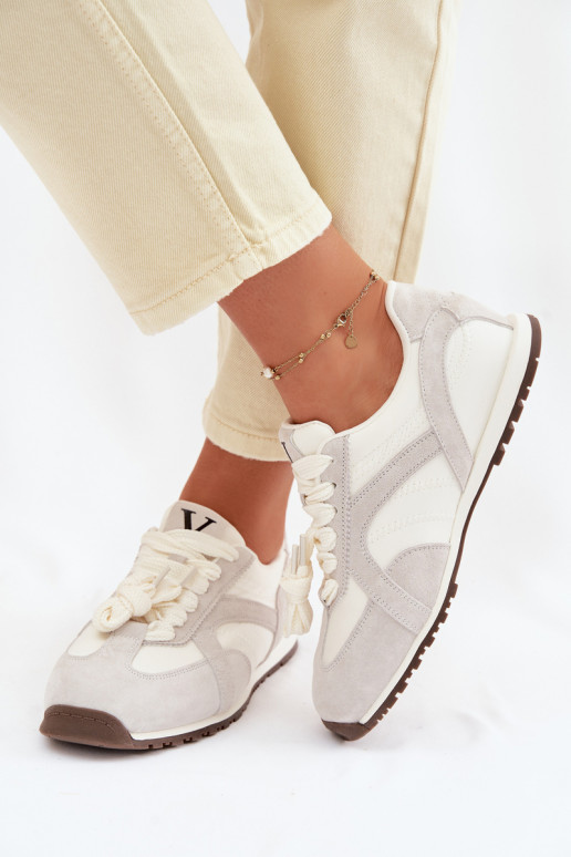 Zamszowe Sneakersy Damskie Vinceza 86427 Szare