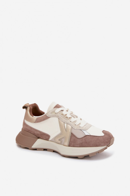 Women's Suede Sneakers Kobbo 66954 Beige