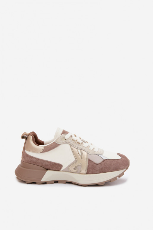 Women's Suede Sneakers Kobbo 66954 Beige