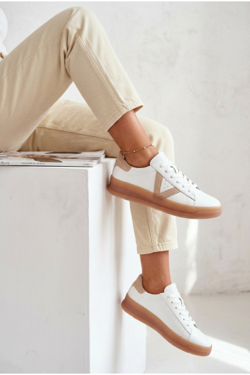 Women's Sneakers Made of Genuine Leather on Platform Vinceza 79597 White 2