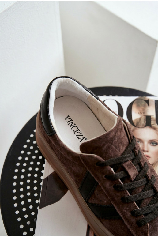 Women's Sneakers Vinceza 79597 on Platform Brown