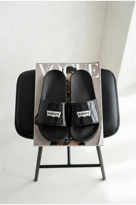 Youth Slippers LEVI'S VPOL0251S-2693 Black With Glitter