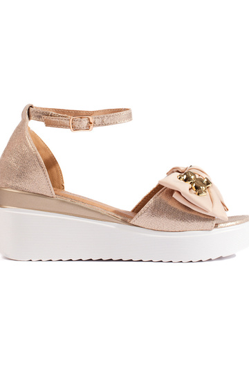 gold color  sandals 2