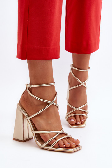 Fashionable High-heeled Sandals Gold Josette