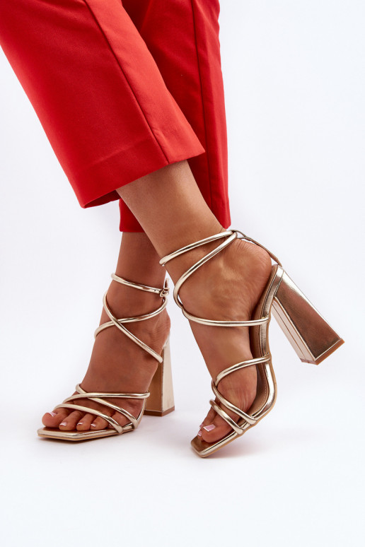 Fashionable High-heeled Sandals Gold Josette