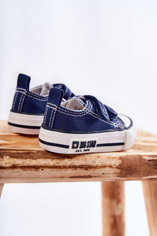 Children's Cloth Sneakers With Velcro BIG STAR KK374081 Navy blue