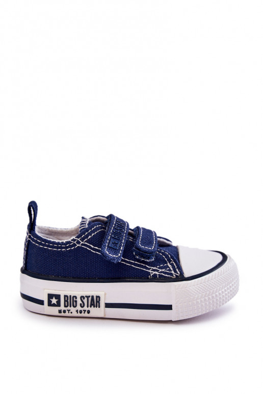 Children's Cloth Sneakers With Velcro BIG STAR KK374081 Navy blue