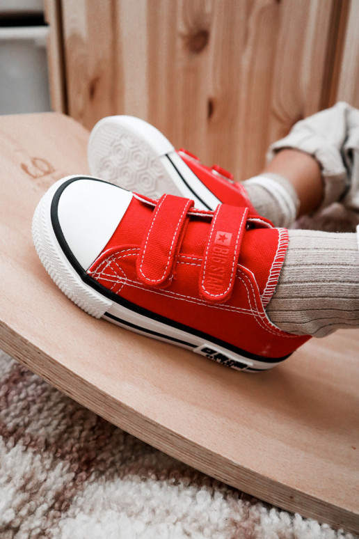 Children's Cloth Sneakers With Velcro BIG STAR KK374082 Red