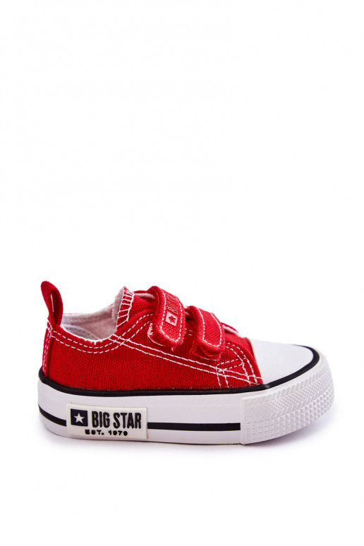Children's Cloth Sneakers With Velcro BIG STAR KK374082 Red