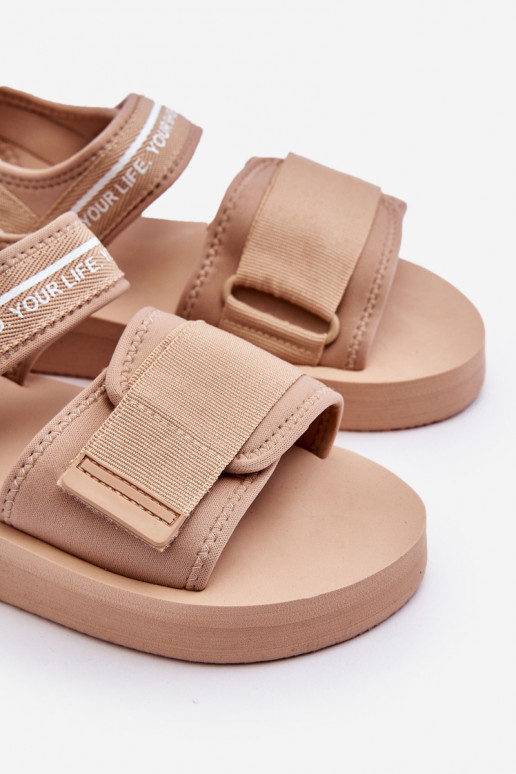 Women's Velcro Sandals Big Star LL274787 Beige