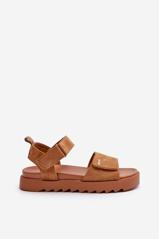 Women's Suede Platform Sandals Big Star NN274705 Brown