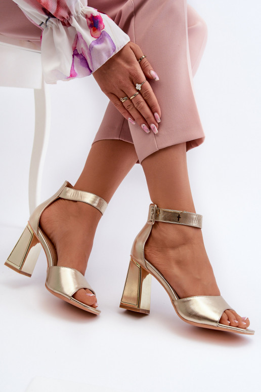 Elegant Women's Sandals with Gold Heels Rosazara