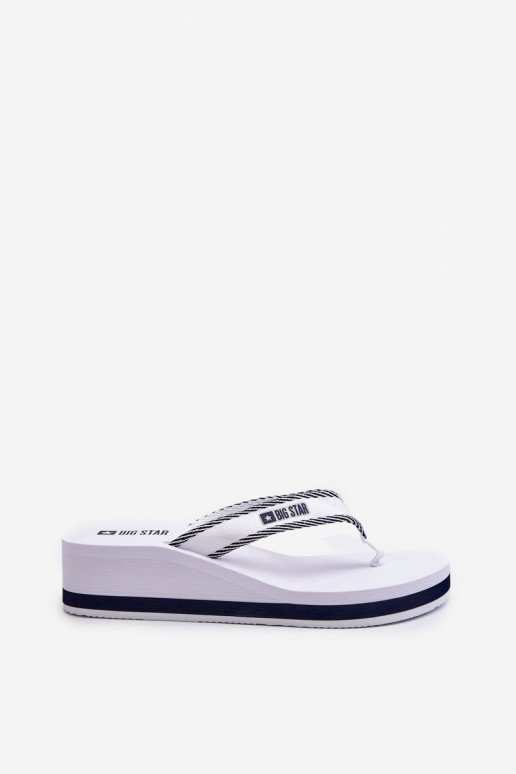 Women's Wedge Flip Flops by Big Star NN274A826 White