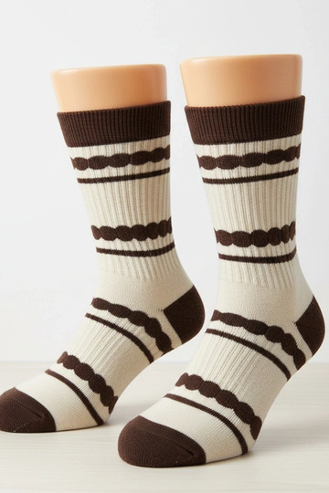 Beżowe skarpetki z...