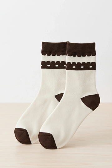 Beżowe ciepłe skarpetki z...