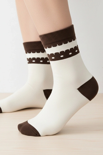 Beżowe ciepłe skarpetki z... 2