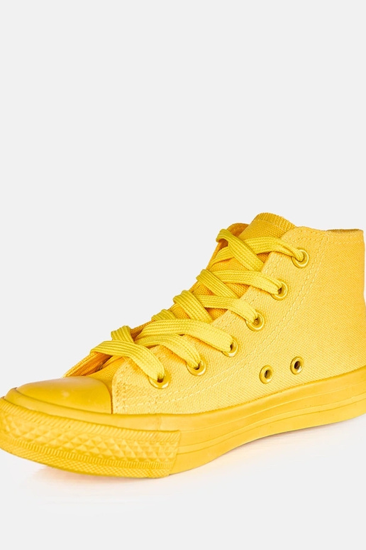 Żółte dziecięce trampki za kostkę Jutta