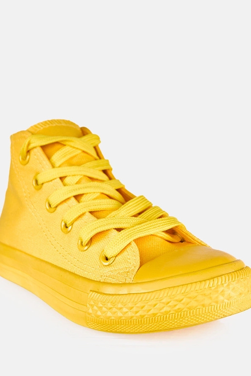 Żółte dziecięce trampki za kostkę Jutta